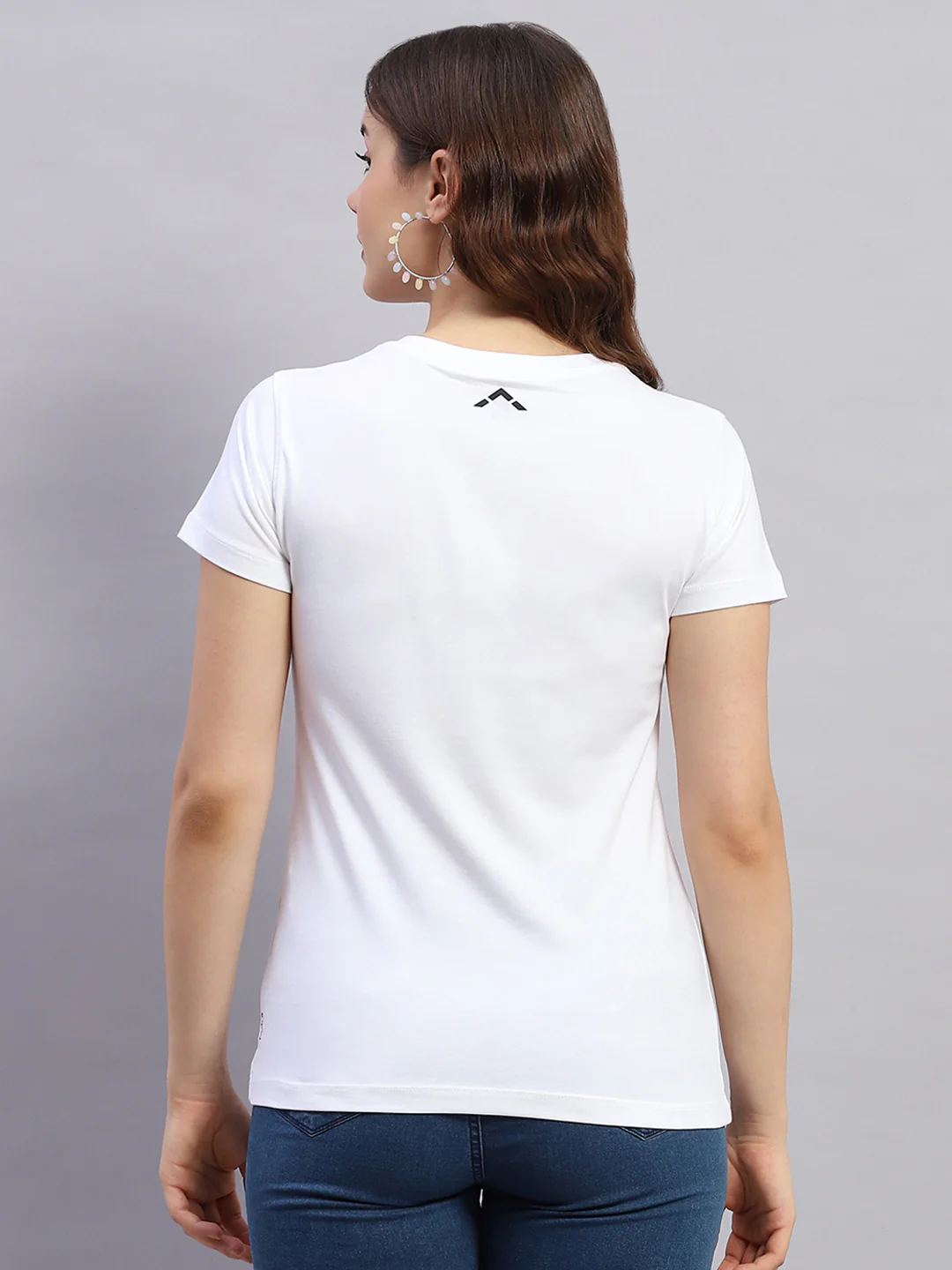 Rock.it Women White Solid V Neck Half Sleeve Top - Image 5