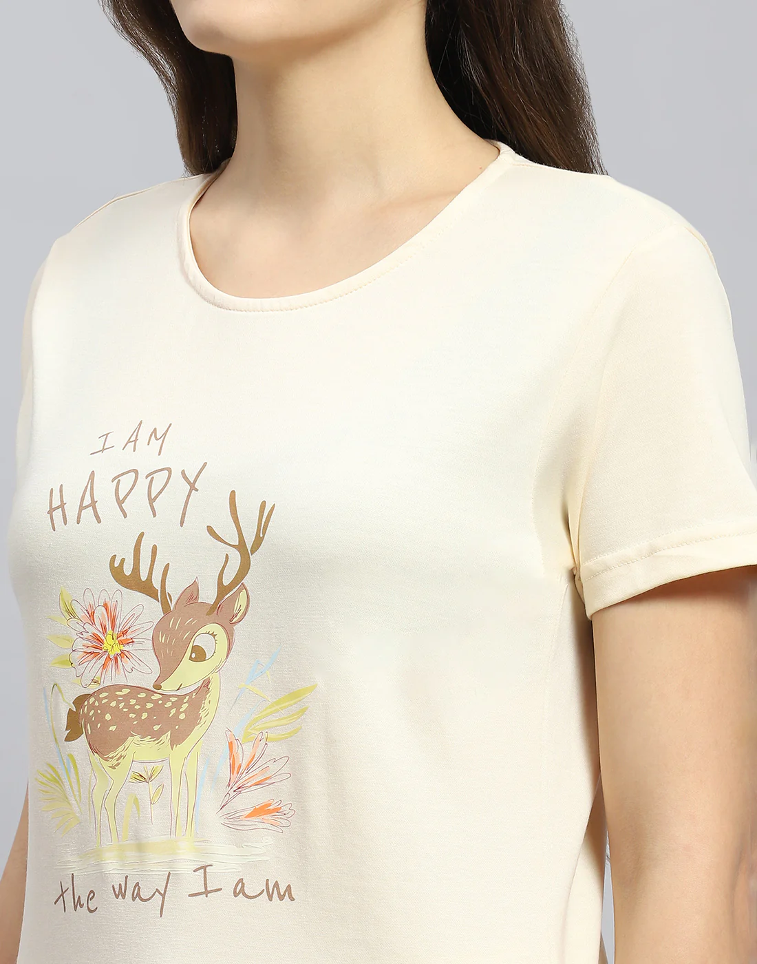 Women Yellow Printed Round Neck Half Sleeve Lower Set - Image 6