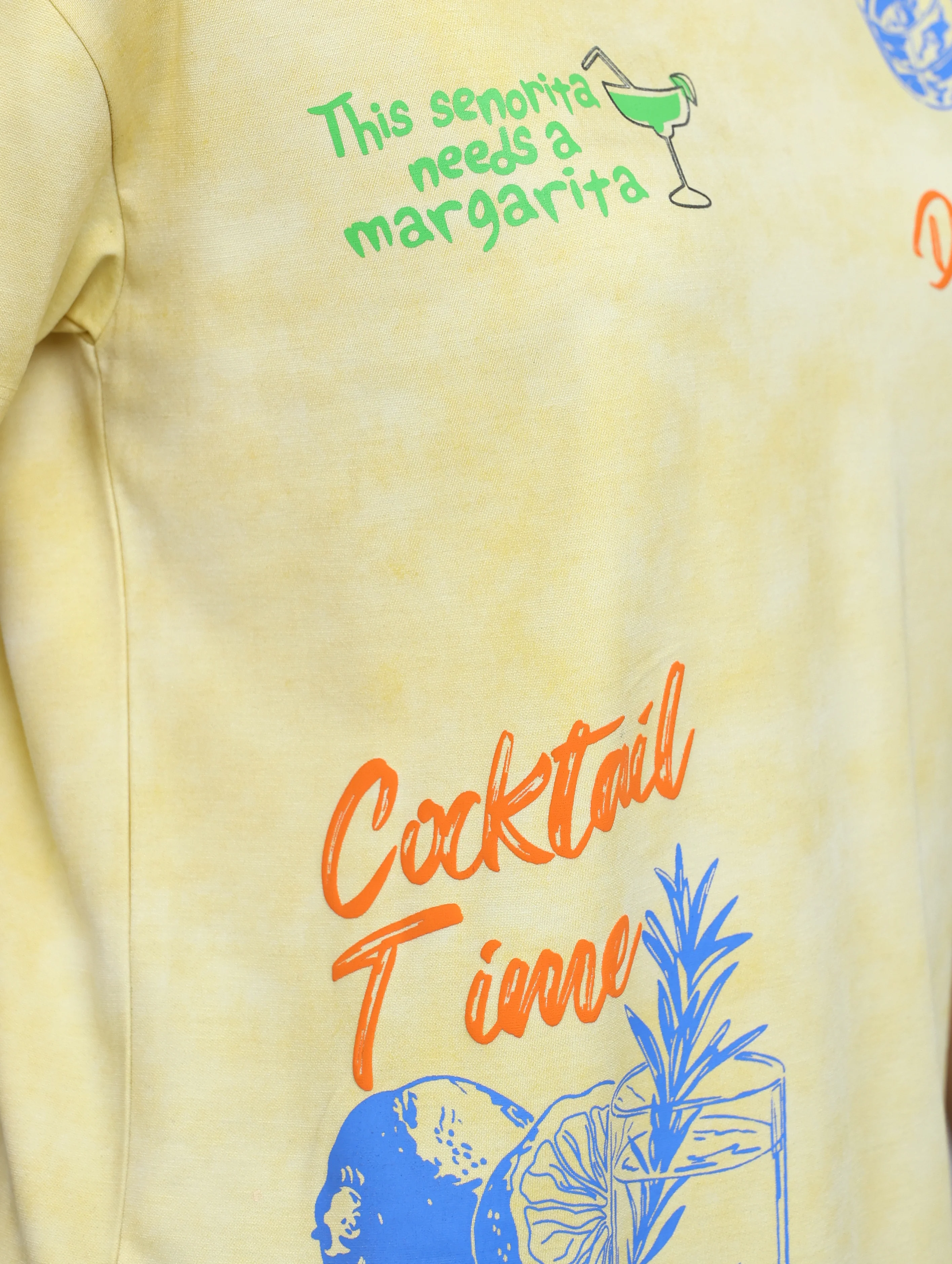 Women Yellow Printed Round Neck Half Sleeve Top - Image 3