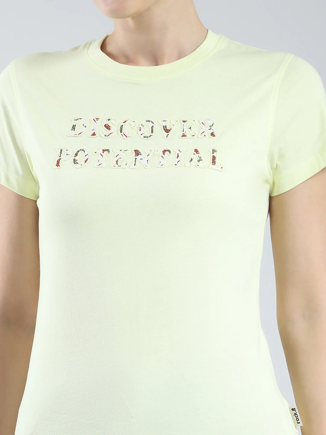 Rock.it Women Yellow Printed Round Neck Half Sleeve Top - Image 6