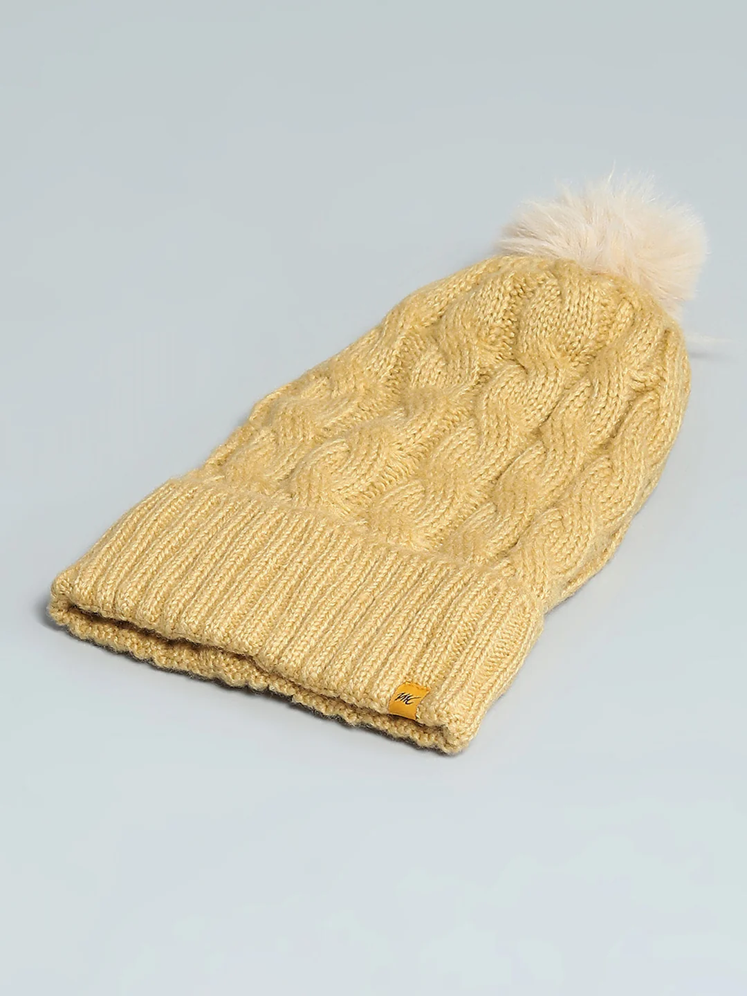 Women Yellow Self Design Cap - Image 6