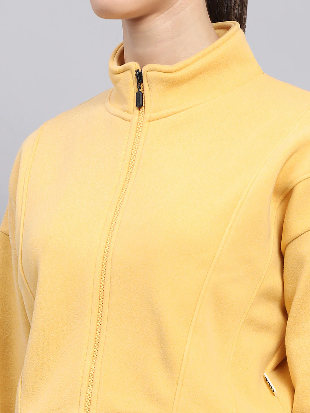Rock.it Women Yellow Solid Mock Neck Full Sleeve Cords Set - Image 6