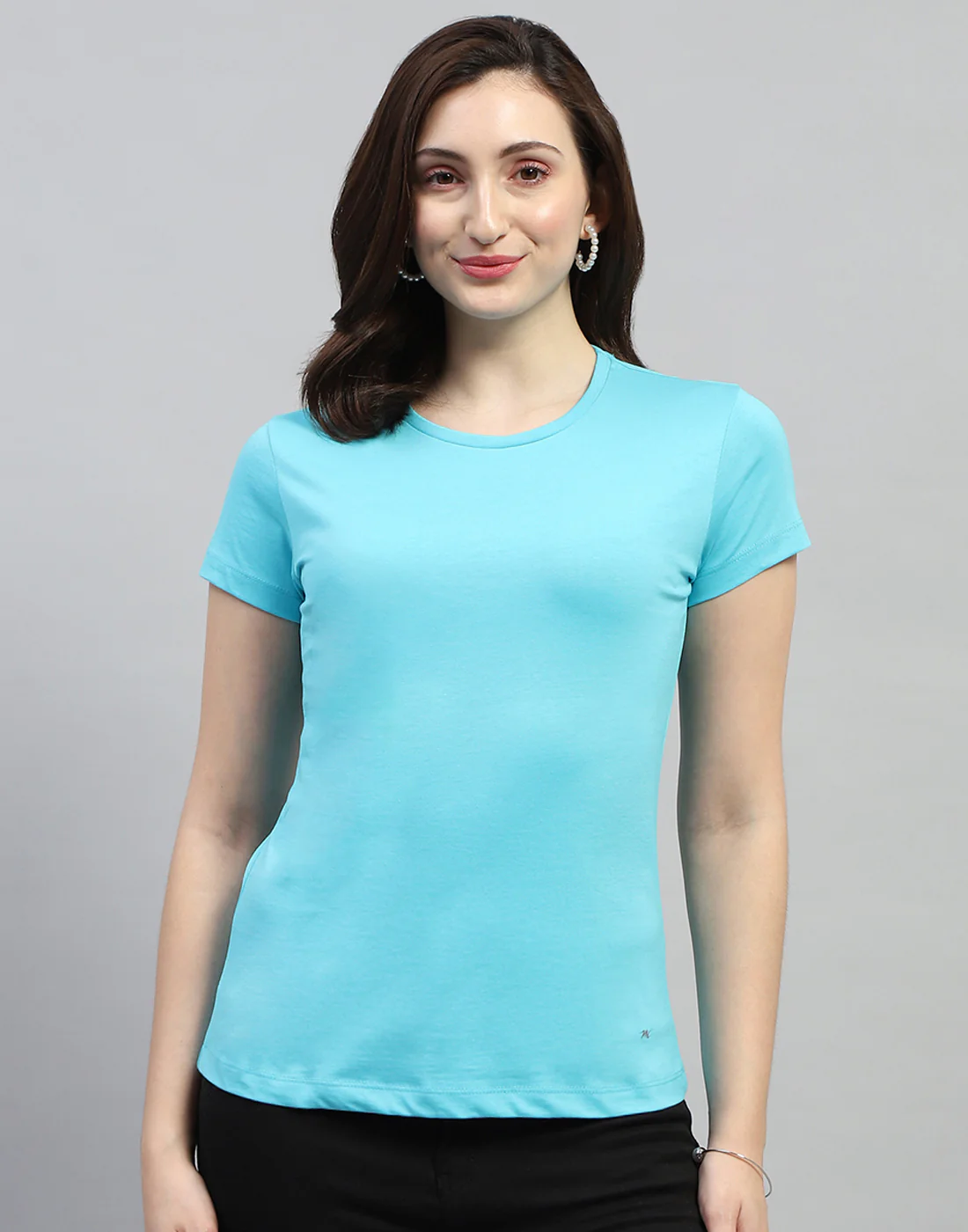 Women Yellow & Turquoise Blue Solid Round Neck Half Sleeve Top (Pack of 2) - Image 7
