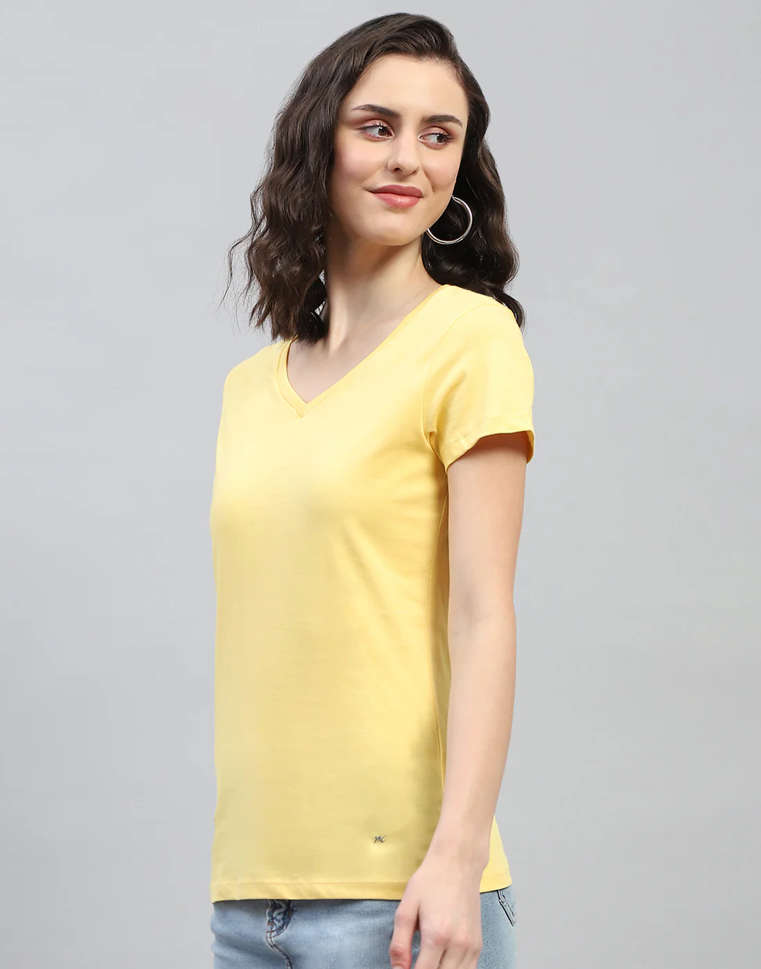 Women Yellow & Turquoise Blue Solid V Neck Half Sleeve Top (Pack of 2) - Image 4