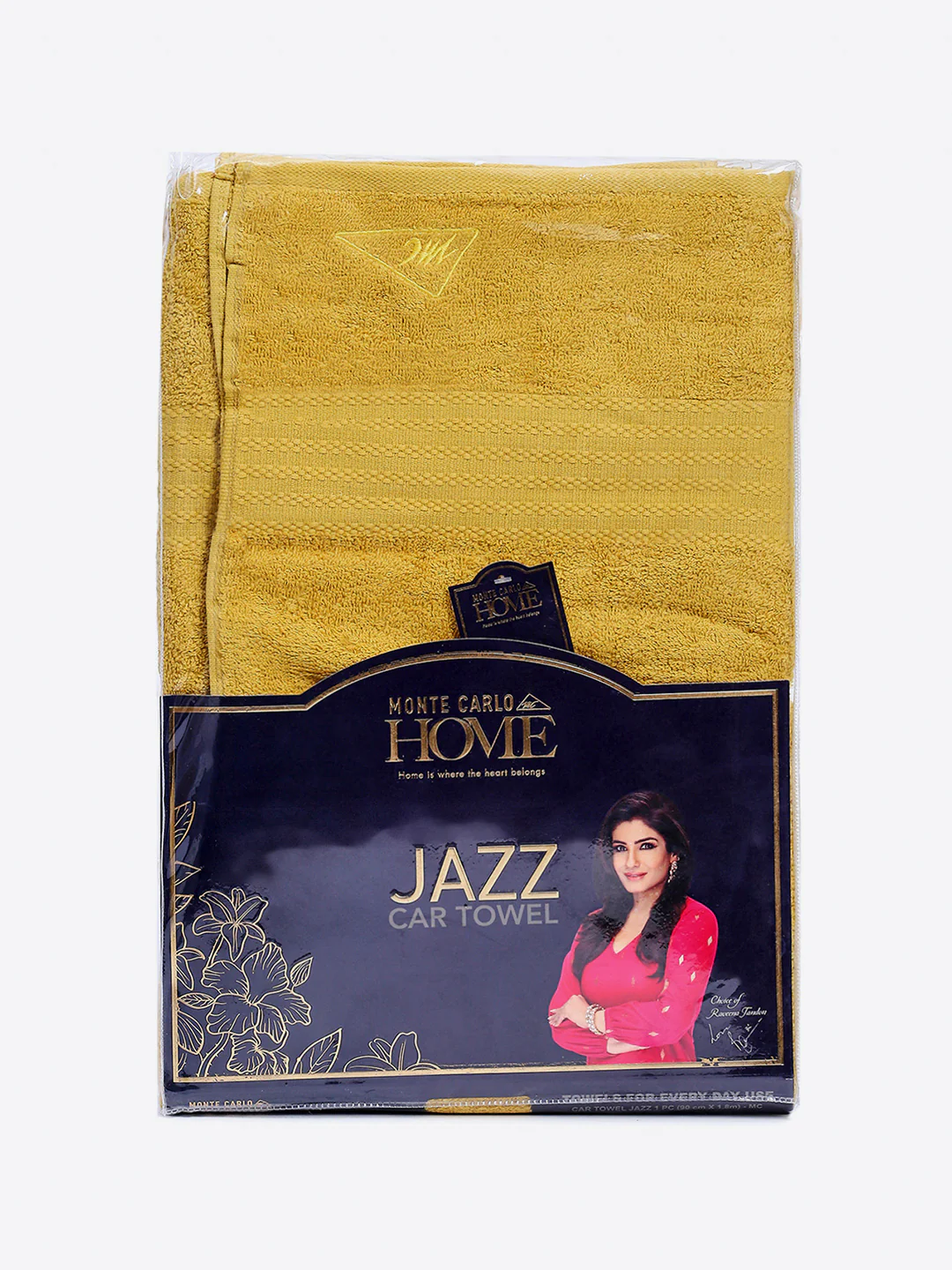 Yellow Cotton Solid 400 GSM Car Towel (Jazz) - Image 5