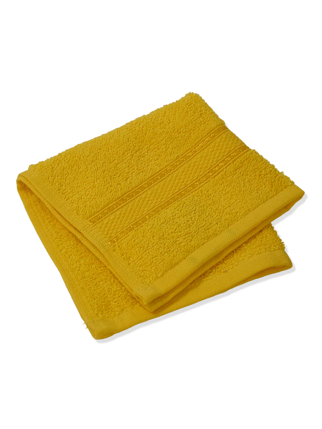 Yellow Pure Cotton Solid 400 GSM Face Towel 4 Pc Set (Jasper Collection) - Image 3